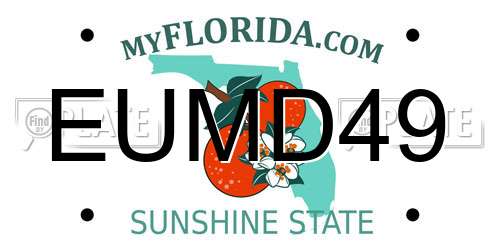 EUMD49 Florida License Plate