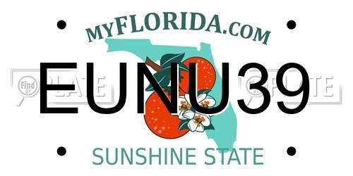 EUNU39 Florida License Plate