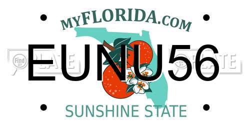 EUNU56 Florida License Plate