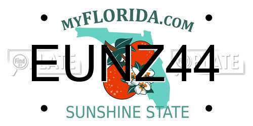 EUNZ44 Florida License Plate