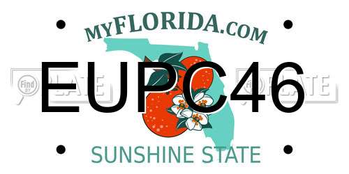 EUPC46 Florida License Plate
