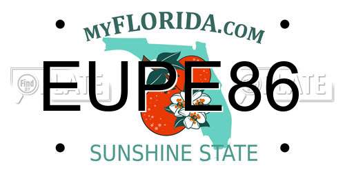 EUPE86 Florida License Plate