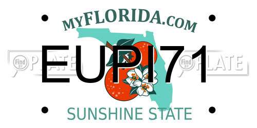 EUPI71 Florida License Plate