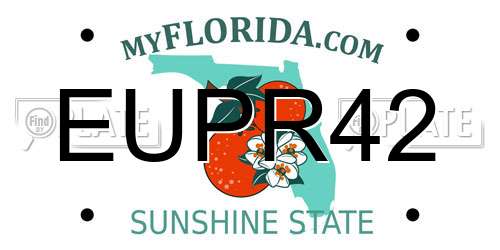 EUPR42 Florida License Plate