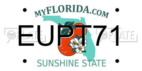 EUPT71 Florida License Plate
