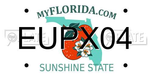 EUPX04 Florida License Plate