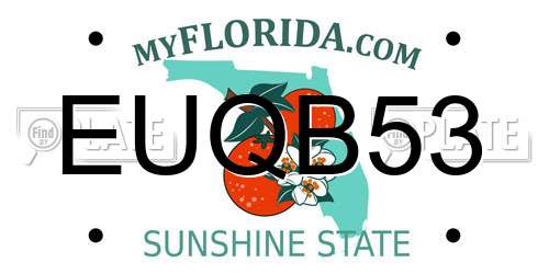 EUQB53 Florida License Plate