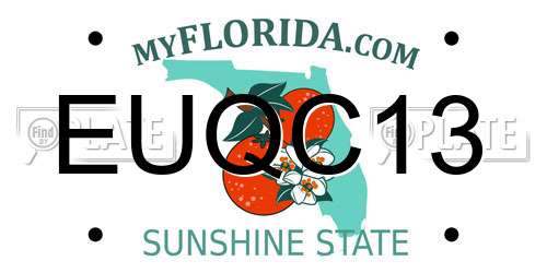 EUQC13 Florida License Plate