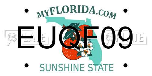 EUQF09 Florida License Plate