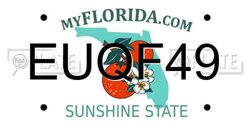 EUQF49 Florida License Plate