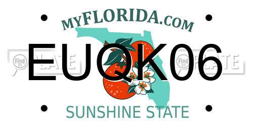 EUQK06 Florida License Plate