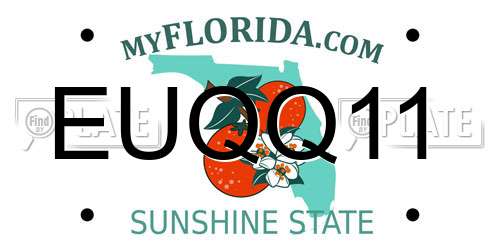 EUQQ11 Florida License Plate