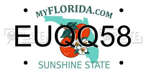 EUQQ58 Florida License Plate