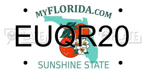 EUQR20 Florida License Plate