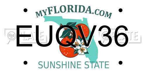 EUQV36 Florida License Plate
