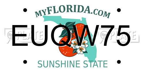 EUQW75 Florida License Plate
