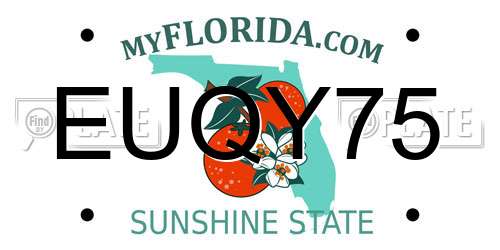 EUQY75 Florida License Plate
