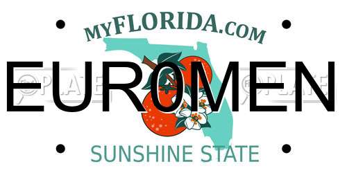 EUR0MEN Florida License Plate