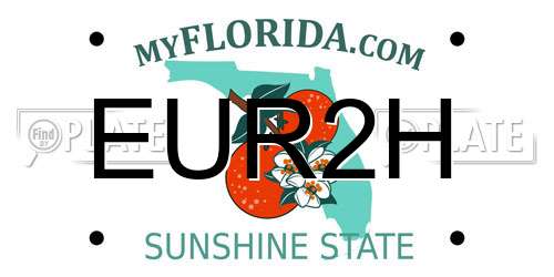 EUR2H Florida License Plate