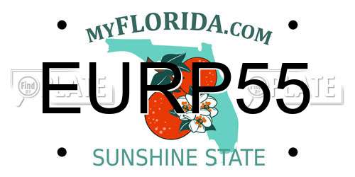 EURP55 Florida License Plate