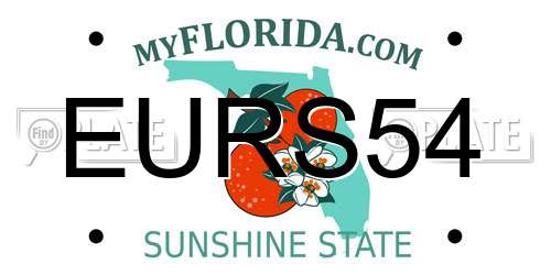 EURS54 Florida License Plate