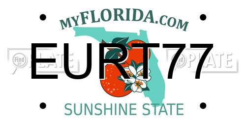 EURT77 Florida License Plate