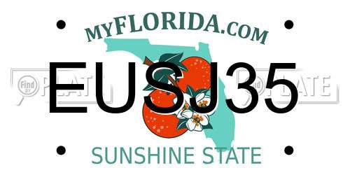EUSJ35 Florida License Plate