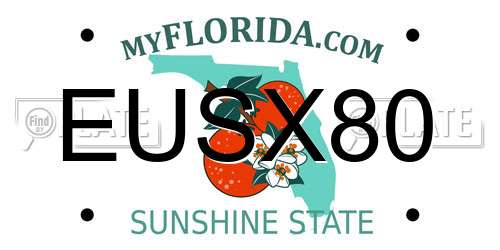 EUSX80 Florida License Plate