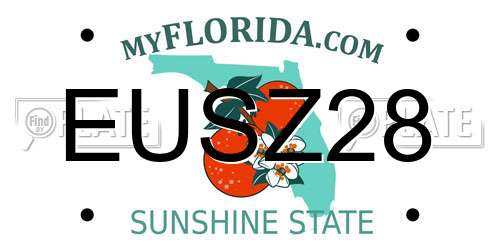 EUSZ28 Florida License Plate