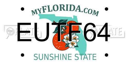 EUTF64 Florida License Plate