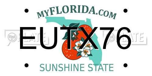 EUTX76 Florida License Plate