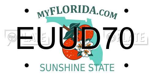 EUUD70 Florida License Plate
