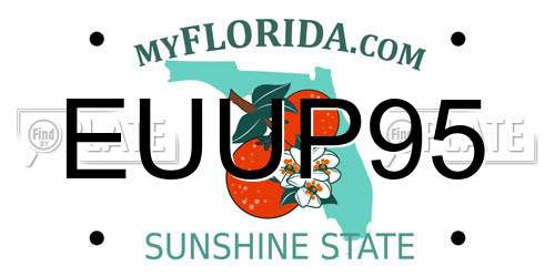 EUUP95 Florida License Plate