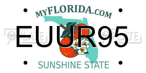 EUUR95 Florida License Plate