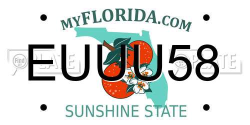 EUUU58 Florida License Plate