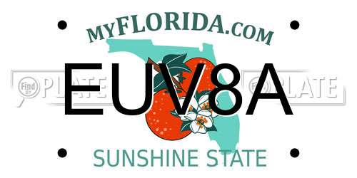 EUV8A Florida License Plate