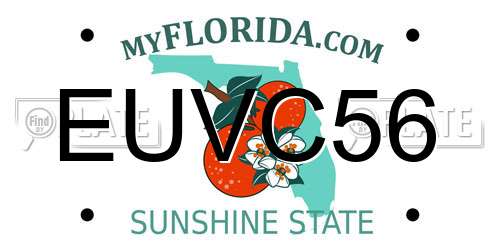 EUVC56 Florida License Plate