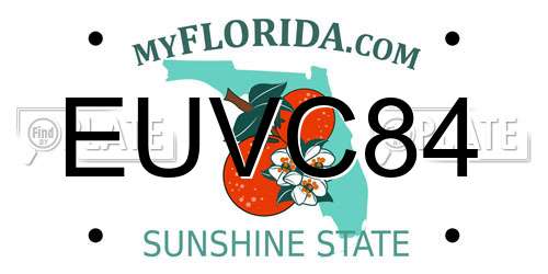 EUVC84 Florida License Plate