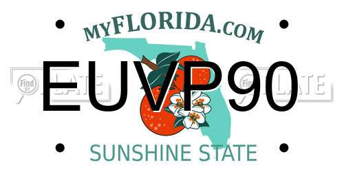 EUVP90 Florida License Plate