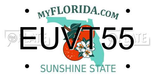 EUVT55 Florida License Plate
