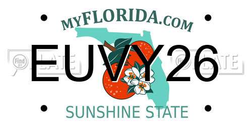 EUVY26 Florida License Plate