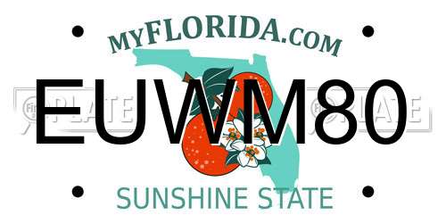 EUWM80 Florida License Plate