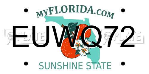 EUWQ72 Florida License Plate