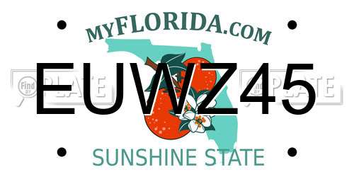 EUWZ45 Florida License Plate