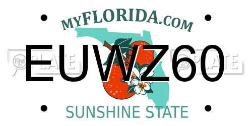 EUWZ60 Florida License Plate