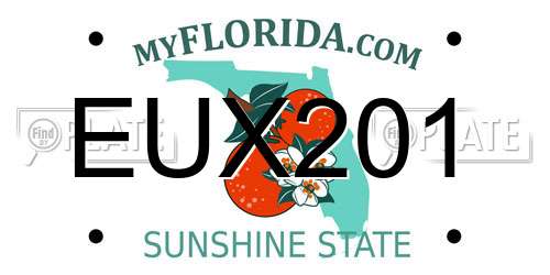 EUX201 Florida License Plate