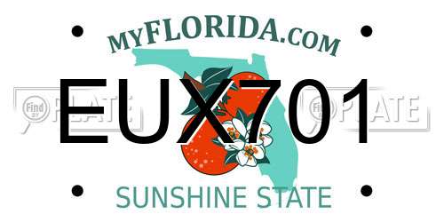 EUX701 Florida License Plate