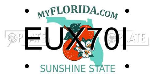 EUX70I Florida License Plate