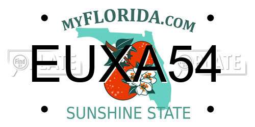 EUXA54 Florida License Plate
