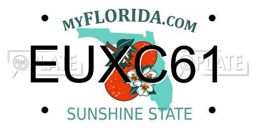 EUXC61 Florida License Plate